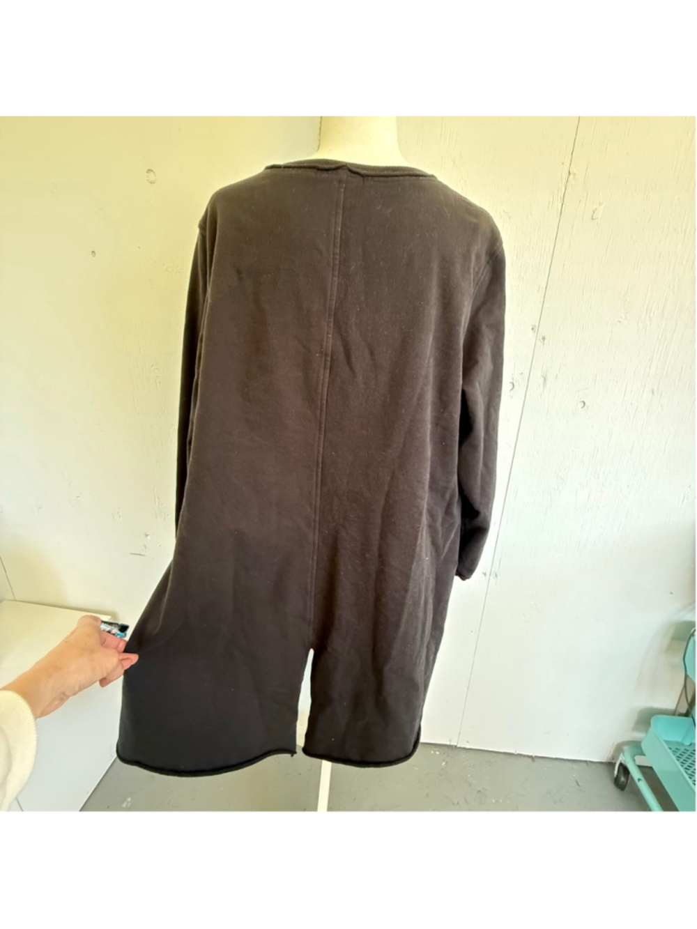 Kleën Black 100% Cotton Lagenlook Tunic Sweatshirt Large - Picture 5 of 7